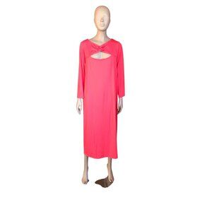 NWT Lane Bryant Pink Ribbed 3/4 Sleeve Midi Dress